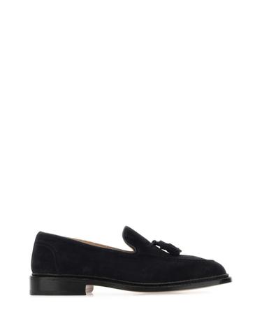 [해외직구][X45]TRICKERS ELTONCASTORINO NAVY 남성 로퍼 페니 테슬 드라이빙 옥스퍼드 드레스슈즈 Navy blue suede Elton loafers