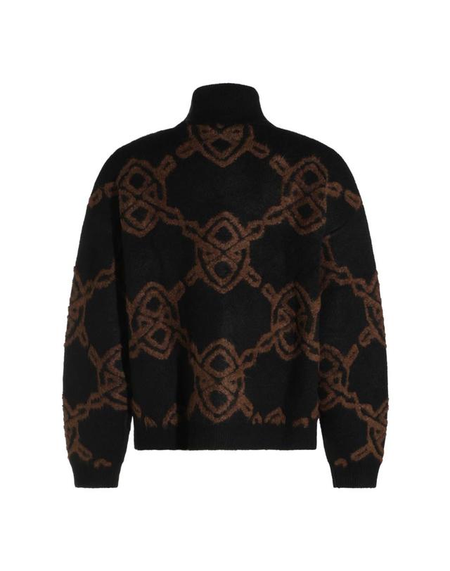 데일리 페이퍼 [해외직구][Q11]DAILY PAPER 2610143BLACK 남성 니트 스웨터 BLACK AND BROWN KNITWEAR 착용컷