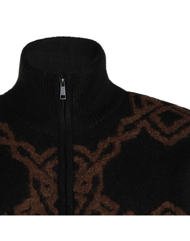 데일리 페이퍼 [해외직구][Q11]DAILY PAPER 2610143BLACK 남성 니트 스웨터 BLACK AND BROWN KNITWEAR 착용컷