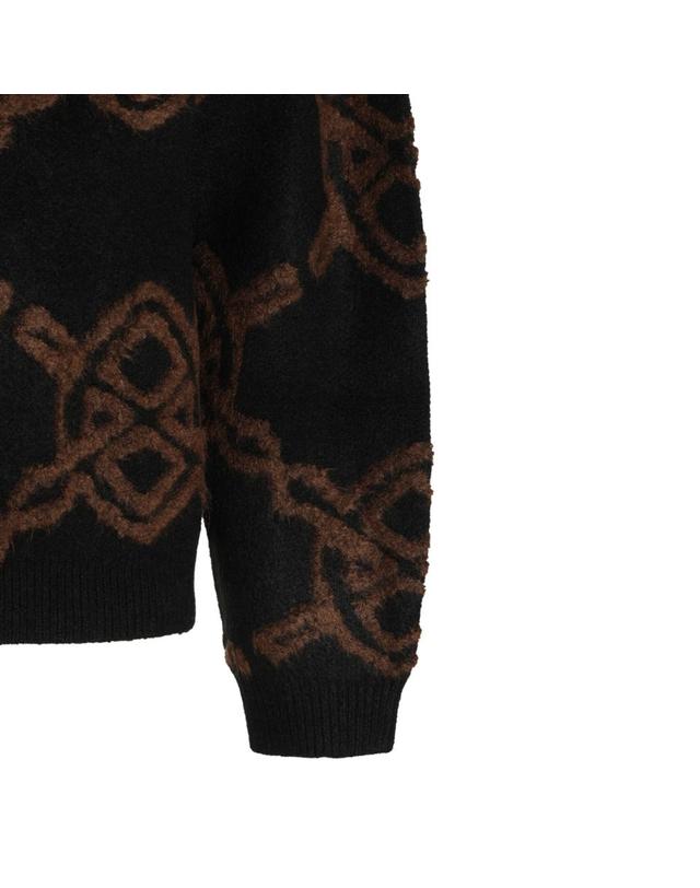 데일리 페이퍼 [해외직구][Q11]DAILY PAPER 2610143BLACK 남성 니트 스웨터 BLACK AND BROWN KNITWEAR 착용컷