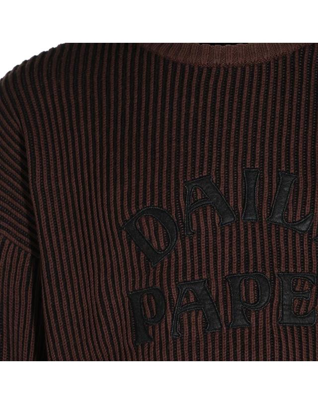 데일리 페이퍼 [해외직구][Q11]DAILY PAPER 2610115MOLE 남성 니트 스웨터 DARK BROWN COTTON KNITWEAR 착용컷