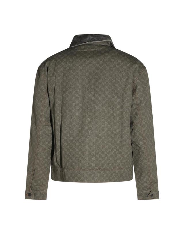 데일리 페이퍼 [해외직구][S27]DAILY PAPER 2610138ARMY GREEN 남성 봄버자켓 베이직자켓 코치자켓 테디자켓 후드자켓 플라이트 ARMY GREEN MONOGRAM WORKWEAR COTTON JACKET 착용컷