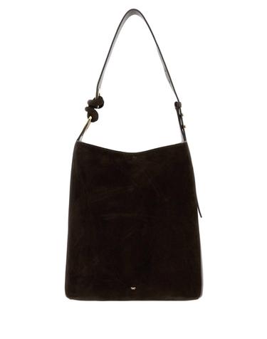[해외직구][X45]안야힌드마치 5050925200363 TRUFFLE 여성 숄더백 크로스백 버킷백 탑핸들백 Brown suede Ringo bucket bag