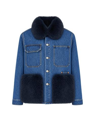 [해외직구][W63]AVA ADORE 19BNAA 702 여성 자켓 봄버 다운 아우터 Giacca Ava Adore in Denim Blu con Pelliccia