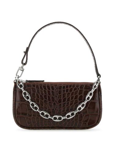 [해외직구][X45]BY FAR 20CRMIRANEDSMA NUTELLA 여성 토트백 쇼퍼백 탑핸들백 핸드백 Chocolate leather mini Rachel handbag