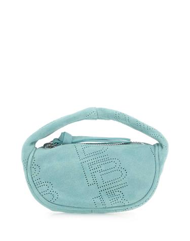 [해외직구][X45]BY FAR 22CRMICAAQAPFLSMA AQUA 여성 토트백 쇼퍼백 탑핸들백 핸드백 Sea green suede micro Cush handbag