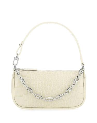 [해외직구][X45]BY FAR 20CRMIRACEDSMA CREAM 여성 토트백 쇼퍼백 탑핸들백 핸드백 Ivory leather Mini Rachel handbag