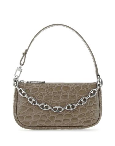 [해외직구][X45]BY FAR 21PFMIRAMUDCCESMA MUD 여성 토트백 쇼퍼백 탑핸들백 핸드백 Dove grey leather mini Rachel handbag