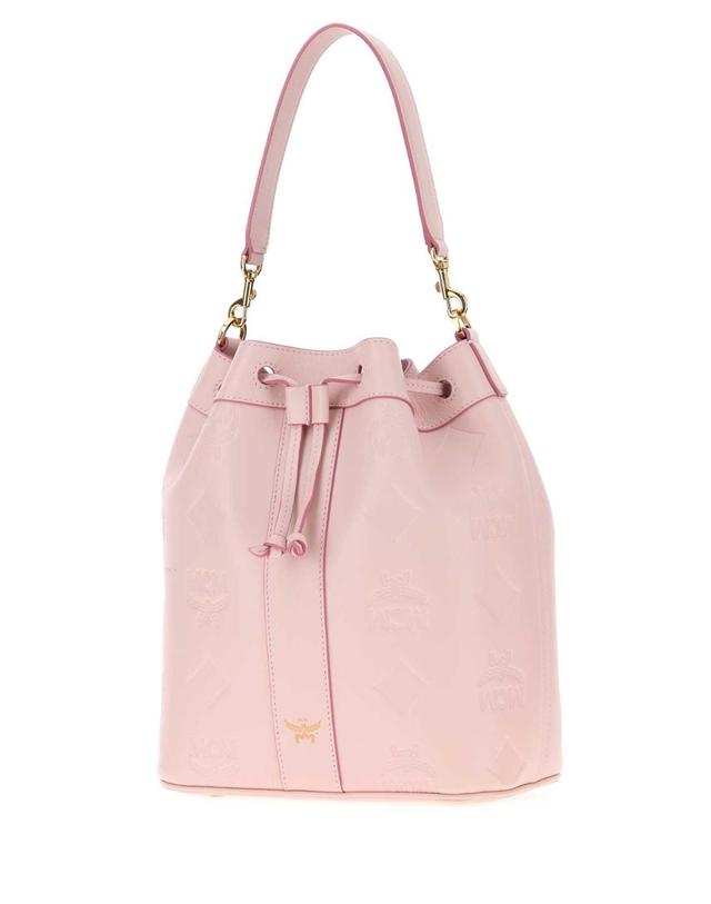 엠씨엠 [해외직구][X45]MCM MWDGSDU01 QA 여성 토트백 쇼퍼백 탑핸들백 버킷백 Pink leather bucket bag 착용컷