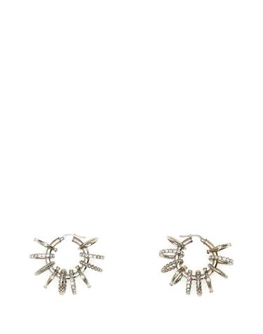 [해외직구][X45]아미나 무아디 MULTIRINGHOOPBIG WHICRYSIBA 여성 귀걸이 피어싱 이어링 Silver metal Multi Ring earrings