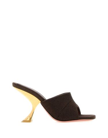 [해외직구][X45]아미나 무아디 TAYLORWOVENSLIPPER90 COFFE 여성 샌들 슬리퍼 샌들힐 플립플랍 샌들힐 Brown fabric Taylor mules