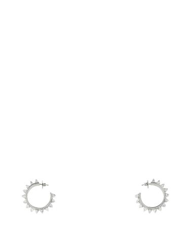 [해외직구][X45]아미나 무아디 KARMAHOOPBIG WHITEBLACK 여성 귀걸이 피어싱 이어링 Embellished metal big Karma earrings