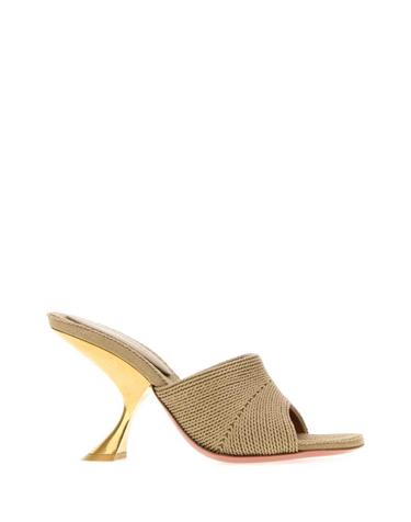 [해외직구][X45]아미나 무아디 TAYLORWOVENSLIPPER90 DARBEI 여성 샌들 슬리퍼 샌들힐 플립플랍 샌들힐 Cappuccino fabric Taylor mules