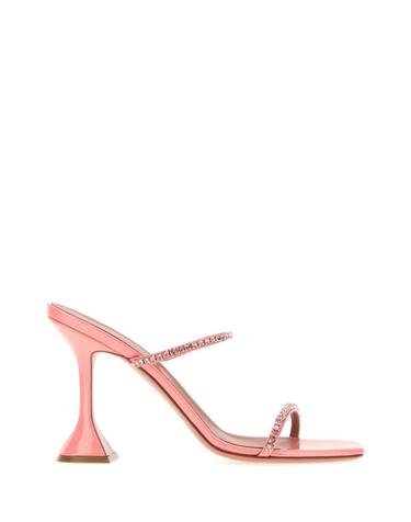 [해외직구][X45]아미나 무아디 GILDASLIPPER95 PEACH 여성 샌들 슬리퍼 샌들힐 플립플랍 샌들힐 Pink leather Gilda mules