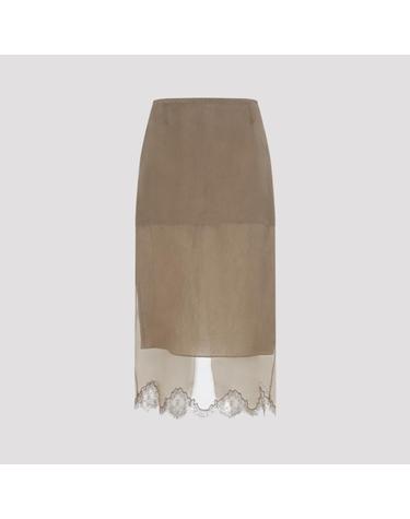 [해외직구][D14]까르뱅 6262K21290 N847 CARAMEL 여성 스커트 치마 Carven Lingerie Skirt