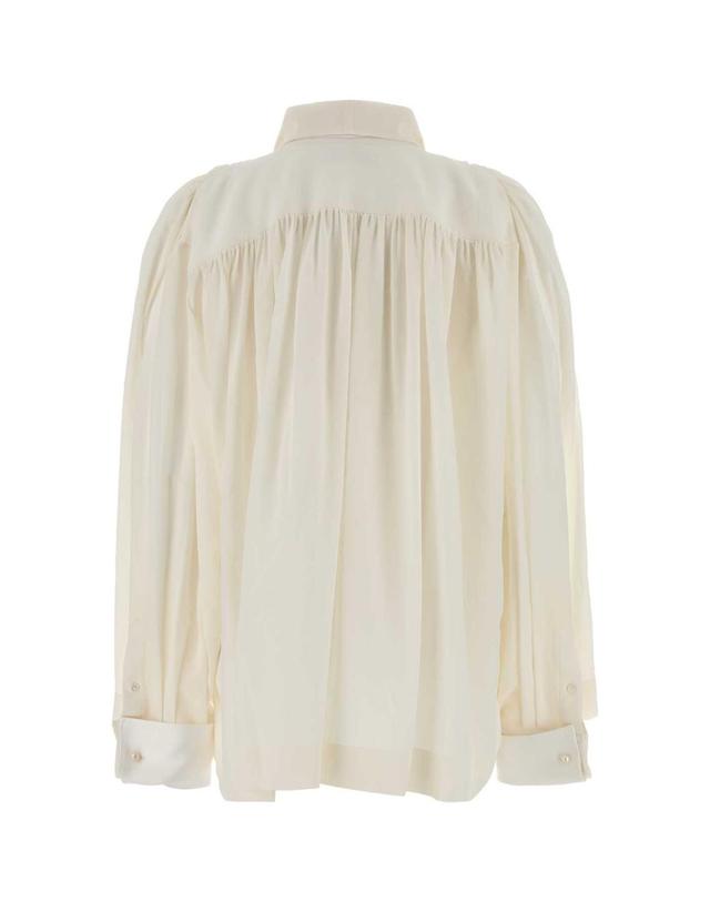 까르뱅 [해외직구][X45]까르뱅 6252K21299 N001 여성 셔츠 남방 반팔 긴팔 블라우스 White silk blouse 착용컷