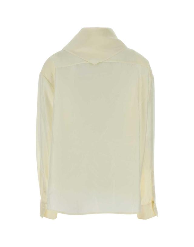 까르뱅 [해외직구][X45]까르뱅 6252K21135 N002 여성 셔츠 남방 블라우스 Ivory silk shirt 착용컷