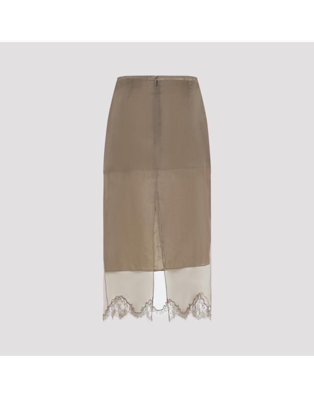 까르뱅 [해외직구][D14]까르뱅 6262K21290 N847 CARAMEL 여성 스커트 치마 Carven Lingerie Skirt 착용컷