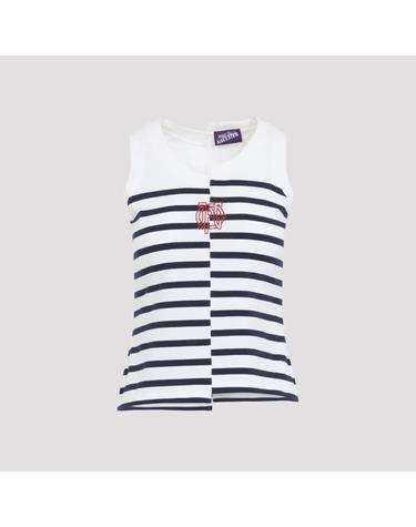 [해외직구][D14]장폴고띠에 2604WTO475J064 0159 WHITE NAVY 여성 티셔츠 민소매 탑 상의 Jean Paul Gaultier Stretch Cotton Asymetric Tank Top