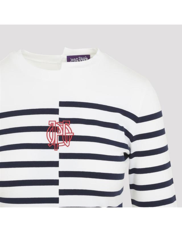 장폴고티에 장 폴 고티에 [해외직구][D14]장폴고띠에 2604WTO459J064 0159 WHITE NAVY 여성 티셔츠 상의 탑 Jean Paul Gaultier Stretch Cotton Asymetric Long Sleves Top 착용컷
