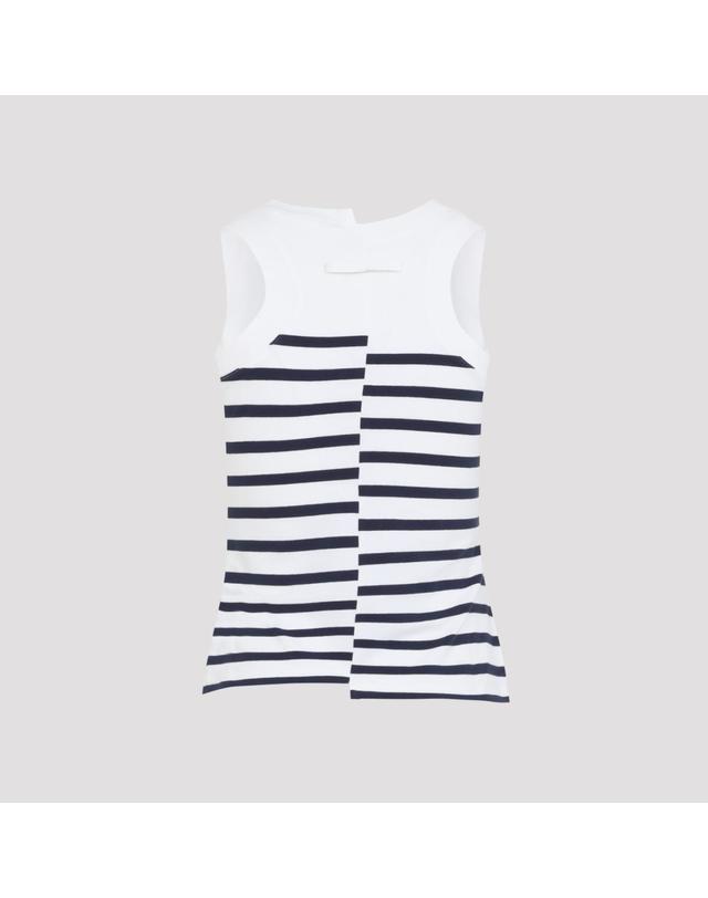 장폴고티에 장 폴 고티에 [해외직구][D14]장폴고띠에 2604WTO475J064 0159 WHITE NAVY 여성 티셔츠 민소매 탑 상의 Jean Paul Gaultier Stretch Cotton Asymetric Tank Top 착용컷