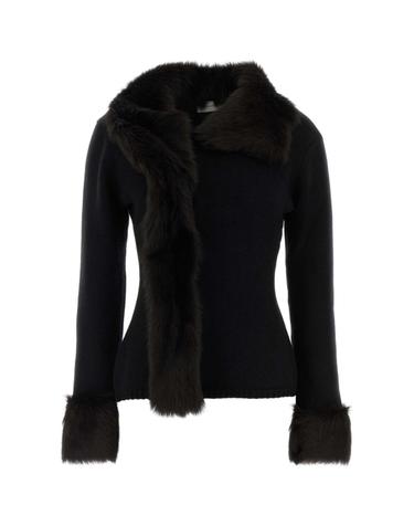 [해외직구][X45]마그다 뷰트림 323926 BLACK 여성 셔츠 남방 반팔 긴팔 블라우스 Black wool blend cardigan