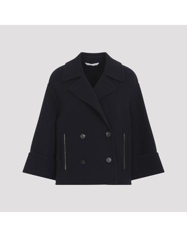 [해외직구][D14]PESERICO A21080E03197 262 BLU UNIVERSO 여성 자켓 코트 아우터 Peserico Wool Shortcoat