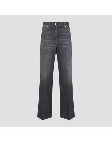 [해외직구][D14]PESERICO A04256L22Q04361 905 GREY 여성 데님진 청바지 하의 Peserico Wide Leg Jeans