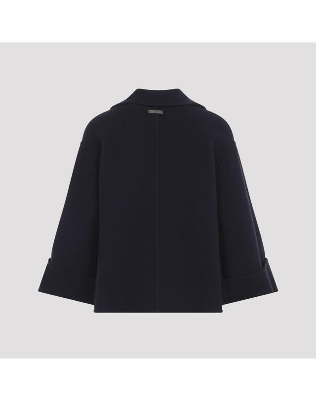 페세리코 [해외직구][D14]PESERICO A21080E03197 262 BLU UNIVERSO 여성 자켓 코트 아우터 Peserico Wool Shortcoat 착용컷