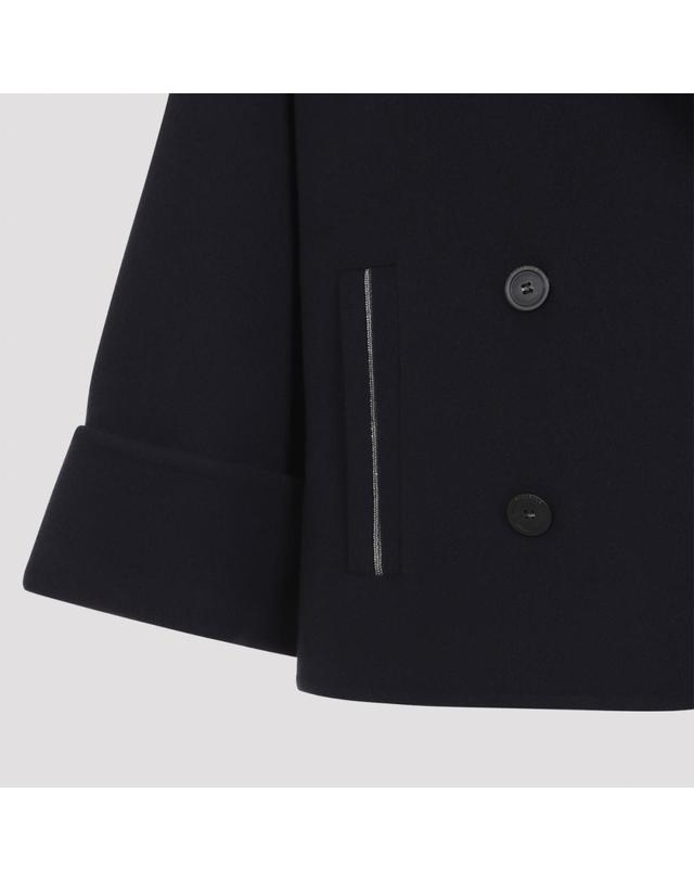 페세리코 [해외직구][D14]PESERICO A21080E03197 262 BLU UNIVERSO 여성 자켓 코트 아우터 Peserico Wool Shortcoat 착용컷