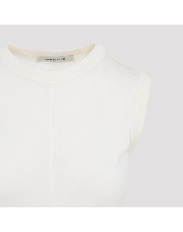 피비 파일로 [해외직구][D14]PHOEBE PHILO CT122CO3128 104IV IVORY 여성 티셔츠 민소매 탑 상의 Phoebe Philo Ultrafine Tank Top 착용컷