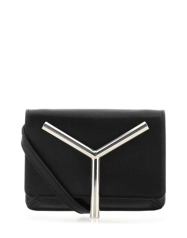 [해외직구][X45]와이프로젝트 WBAG16S24S27 BLACKSILVER 여성 반지갑 장지갑 카드지갑 Black leather mini crossbody bag
