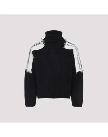 [해외직구][D14]MORDECAI 25A96MUK11 013 BLACK WHITE 남성 자켓 아우터 티셔츠 니트 Mordecai Jacquard Stripe Turtle Neck