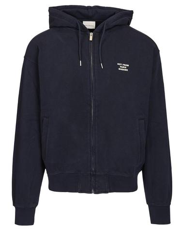 [해외직구][A94]DROLE DE MONSIEUR PERM HO207 CO312NY 남성 맨투맨 스웨트셔츠 티셔츠 DROLE DE MONSIEUR DROLE DE MONSIEUR Slogan Zip Sweatshirt
