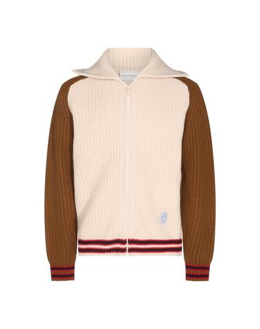 [해외직구][S27]DROLE DE MONSIEUR CA197WO018OW 남성 니트 가디건 브이넥니트 풀오버니트 스웨터 로고 OFF WHITE SHERPA D MIRROR WOOL CARDIGAN