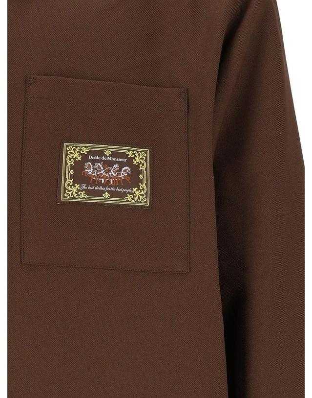 드홀드무슈 드롤 드 무슈 [해외직구][A94]DROLE DE MONSIEUR M SH276 PL186BN 남성 셔츠 DROLE DE MONSIEUR DROLE DE MONSIEUR Elasticated Hem Shirt 착용컷