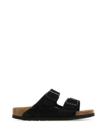 [해외직구][X45]버켄스탁 1027164 BLACK 여성 슬리퍼 샌들 플립플랍 플랫슈즈 Black suede Arizona slippers