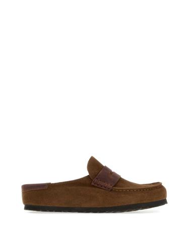 [해외직구][X45]버켄스탁 1032436 DARKTEA 여성 슬리퍼 샌들 플립플랍 플랫슈즈 Brown suede Naples slippers