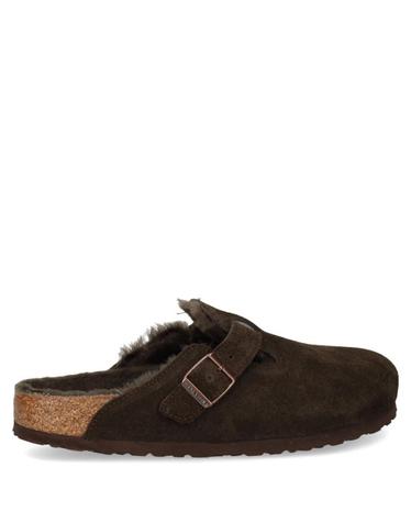 [해외직구][P13]버켄스탁 1020529MOCCA 남성 뮬 로퍼 슬라이드 샌들 신발 조리 블로퍼 BIRKENSTOCK BOSTON SHEARLING SLIPPERS