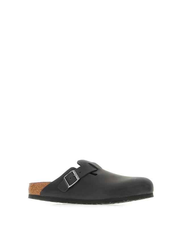 버켄스탁 [해외직구][W63]버켄스탁 059463U BLACK 남성 슬리퍼 뮬 샌들 Ciabatte Boston in pelle 착용컷