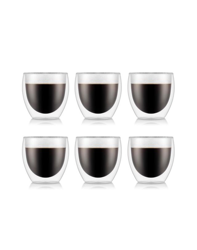 보덤 보덤 파비나 더블월 글라스 80ml 6P 투명 착용컷