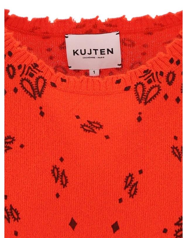 쿠즈텡 [해외직구][A94]KUJTEN F 25002265 여성 니트 스웨터 KUJTEN KUJTEN Apple Bandana Sweater 착용컷