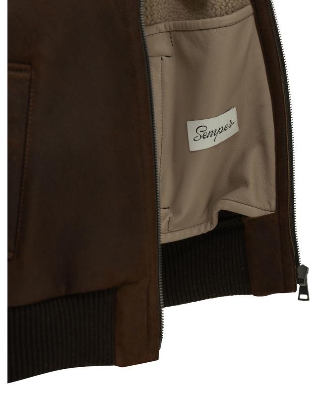 셈페르 [해외직구][V90]Semper 1815MONTONE NAPPATOMARRONE 여성 자켓 코트 아우터 Shearling jacket 착용컷