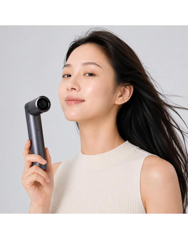에어바인 에어바인 휴대용 선풍기 199단계 각도조절 손풍기 냉각 손선풍기 착용컷