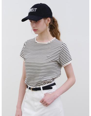 DAY STRIPE HALF SLEEVE T-SHIRT IVORY