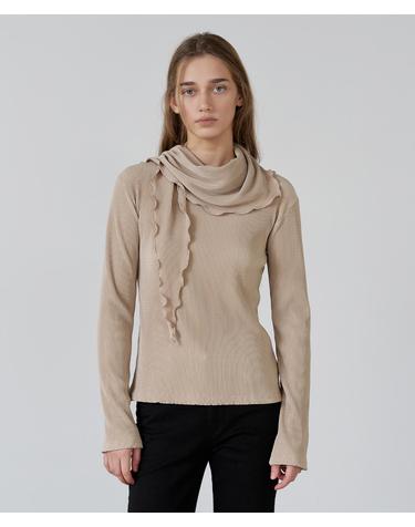 플리츠 머플러 레이어드 탑 BEIGE