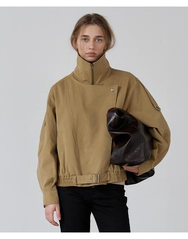 하이넥 카라 풀집업점퍼 DARK BEIGE