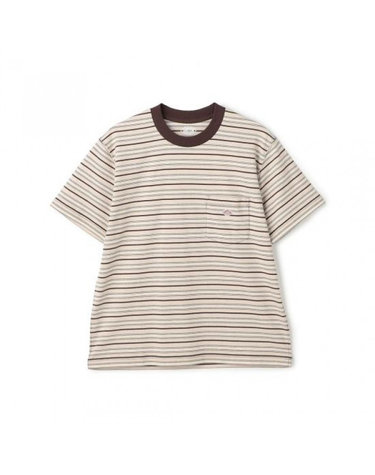 [명품]라프리마 단톤 숏 슬리브 포켓 티셔츠 스트라이프 DTC0197 TCB BEIGE X BROWN MULTI