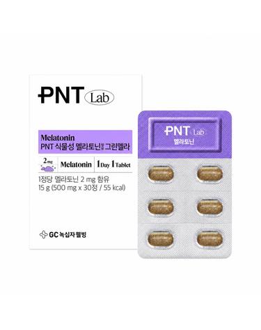 GC녹십자웰빙 PNT 식물성 멜라토닌 함유 그린멜라 30정 1박스 1개월분