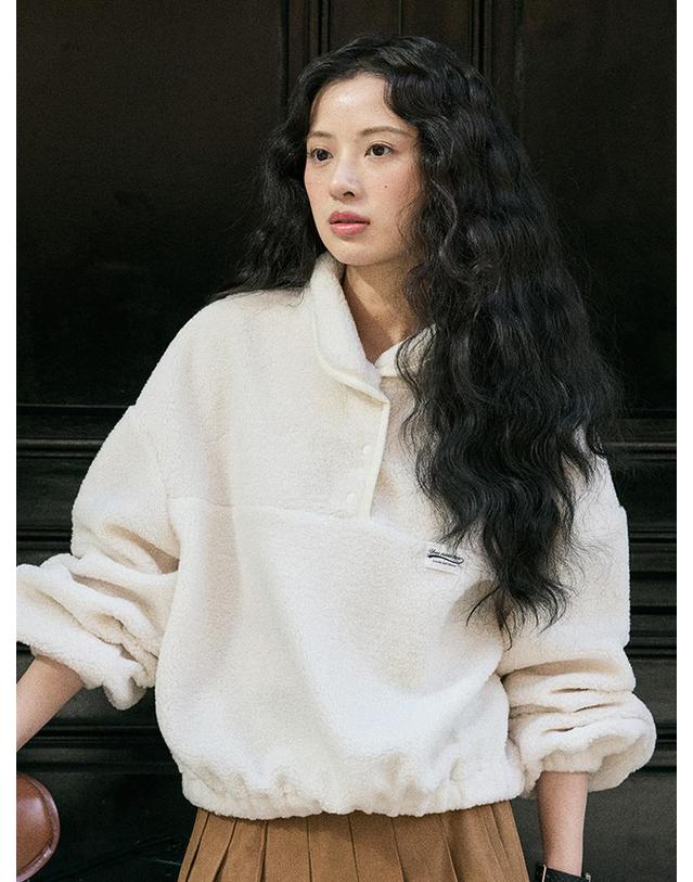 유어네임히얼 테디 배색 플리스 아노락_YHTS260412 착용컷